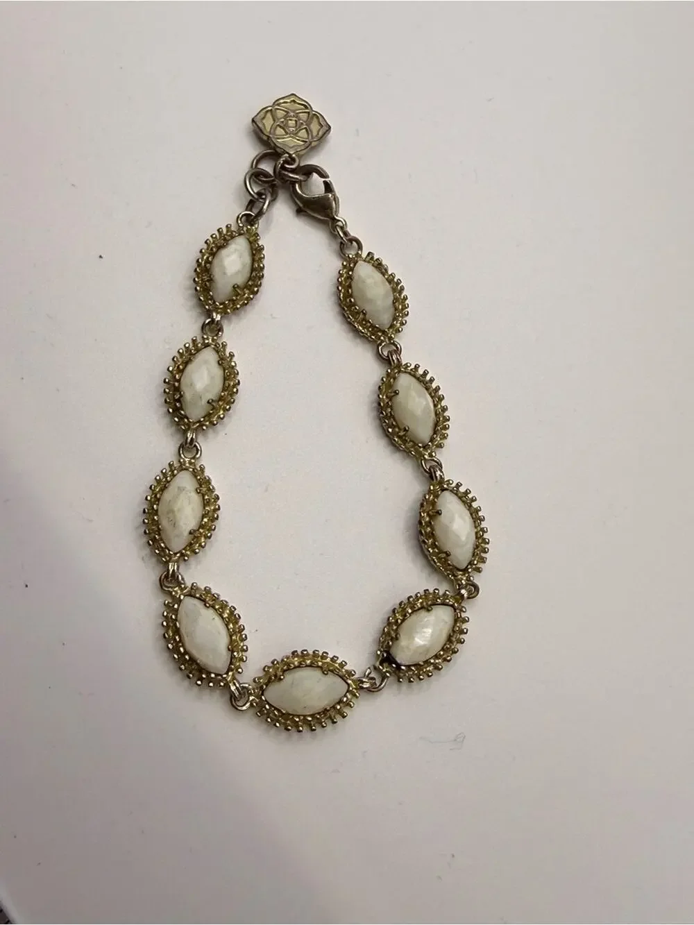 Kendra Scott Jana Gold-Tone White Stone Link Bracelet